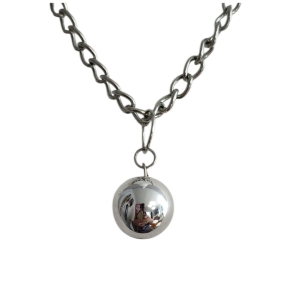 Silver Necklace Polished Pendant